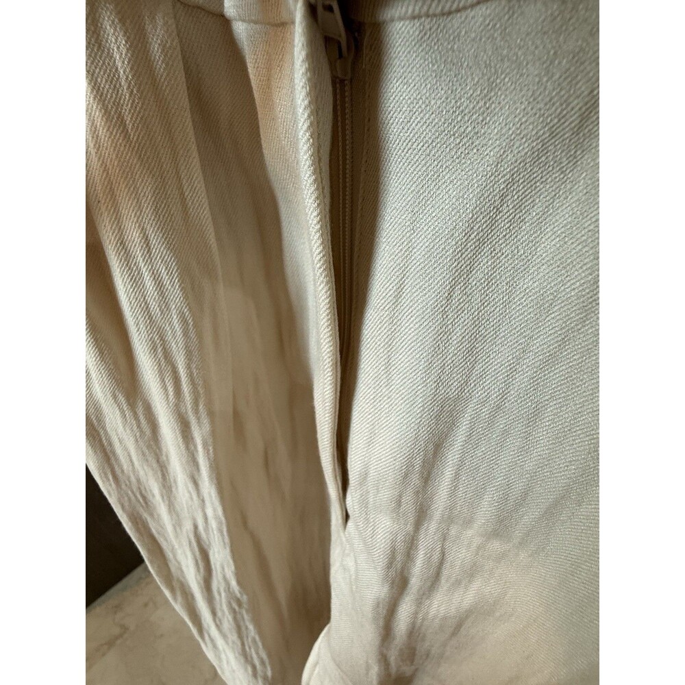 🎯 BEST TITLE: Zara Long Belted Jumpsuit Beige Women Size L Wide Leg Chic Style - Picture 7 of 16